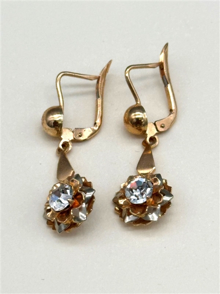 18k Gold CZ Earrings