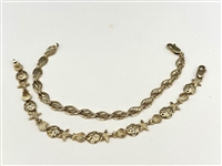 (2) 14k Gold Bracelets