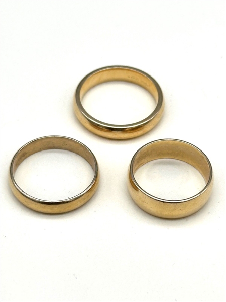 (3) 14k Gold Wedding Band Rings