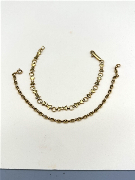 (2) 18k Gold Bracelets