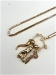 (2) 14k Gold Necklaces 