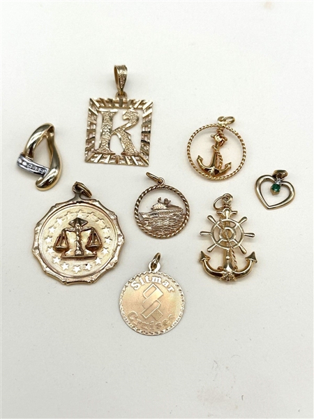 (8) 14k Gold Pendants