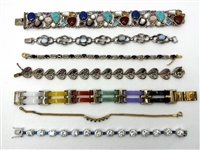 (7) Sterling Silver Gem Stone Bracelets