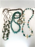 (4) Native American Sterling Silver Turquoise Necklaces