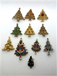 (11) Signed Christmas Tree Brooches