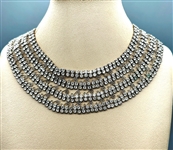 Rhinestone Cleopatra Style Collar Necklace by Juliana D & E for Celebrity