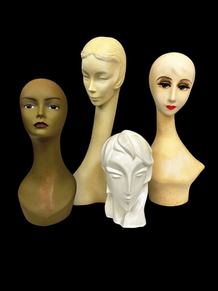 Group of (4) Mannequin Heads