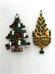 (2) Rare Christmas Tree Brooches; Joseph Warner, Weiss