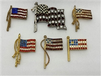 (6) United States Flag Brooches