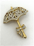 Rare Swarovski Crystal Umbrella Brooch