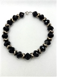 Mexican Sterling Silver and Onyx Choker Necklace