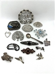 (16) Sterling Silver Brooches