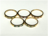 (5) 14k Gold Rings With Stones