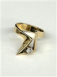 14k Gold Modernist Diamond Ring