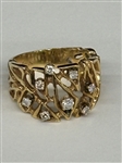 14k Gold Diamond Nugget Ring