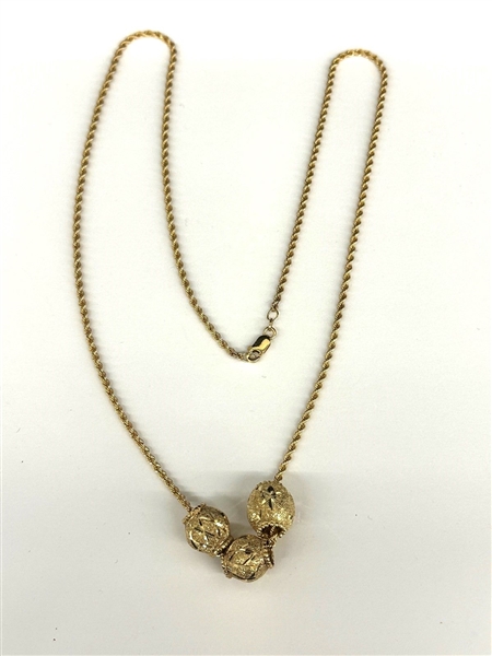 14k Gold Necklace With 14k Beads