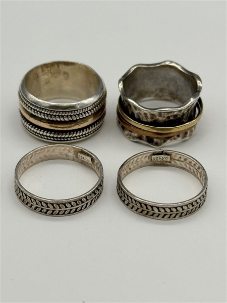 (4) 14k Gold and Sterling Rings