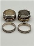 (4) 14k Gold and Sterling Rings