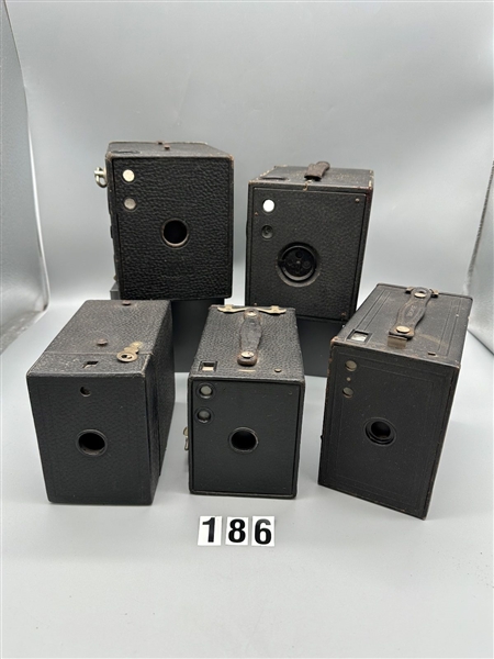 (5) Vintage Black Box Cameras