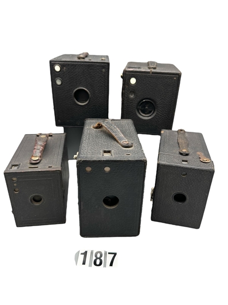 (5) Vintage Black Box Cameras