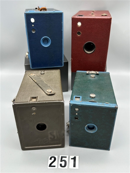 (4) Collectible 1920s Color Box Cameras