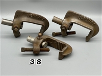 (3) Century C-Clamps For Stage Lighting Cast Iron Pipe Clamps