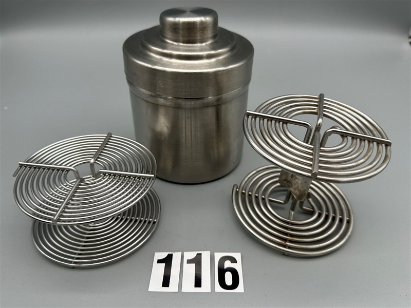 Stainless Steel Developing Tank With Cut-Film Adapter Sleeve and (2) Reels 120 & 35mm