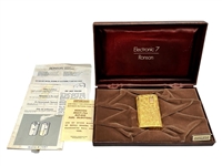 Ronson Electronic 7 Heavy Gold Plated Lighter in Original Box