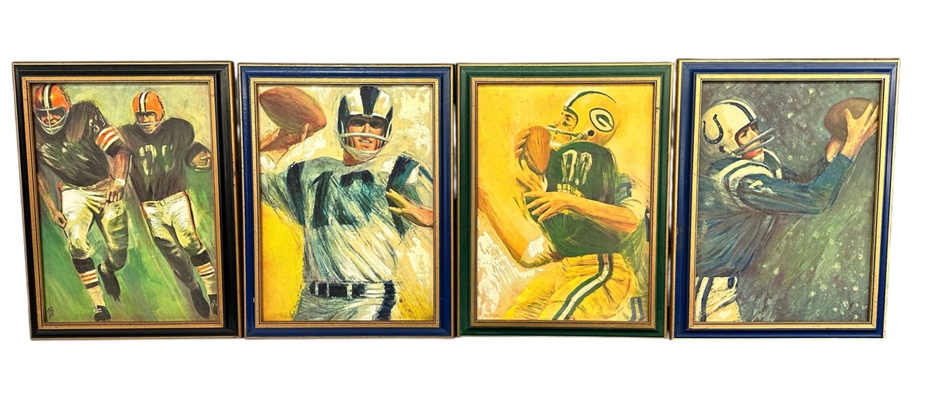 1960s Dave Boss Similart Embellished Framed Football Prints