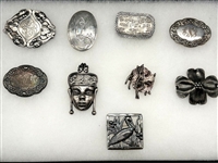 (9) Sterling Silver Brooches