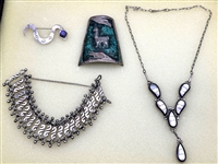(4) Pieces of Sterling Silver Jewelry; Zuni, Taxco