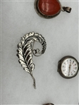 (11) Sterling Silver Brooches, Pendants, Cuff Links