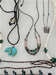 (11) Native American Sterling Silver and Turquoise Necklaces
