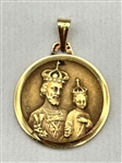 18k Gold Saint Joseph Round Pendant