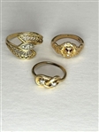 (3) 14k Gold Diamond Rings