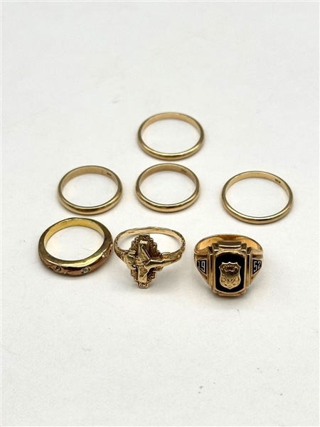 (7) 10k Gold Rings