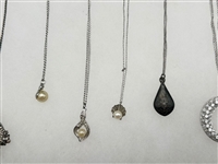 (10) Sterling Silver Necklaces With Pendants