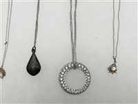 (10) Sterling Silver Necklaces With Pendants