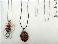(10) Sterling Silver Necklaces With Pendants