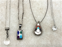 (9) Sterling Silver Necklaces With Pendants