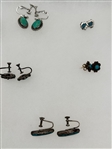 (20) Pairs Group of Sterling Silver Turquoise Earrings