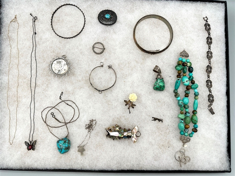 Group of Native American and Mexico Sterling Silver