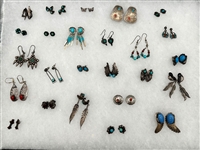 (25) Pairs Sterling Silver Earrings Including Taxco, Mexico
