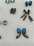 (25) Pairs Sterling Silver Earrings Including Taxco, Mexico