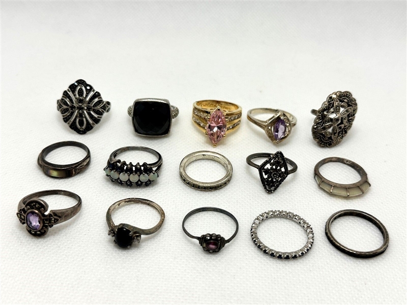 (15) Sterling Silver Rings