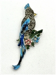 Unsigned Coro Enamel Parrot Duette Brooches