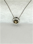 14k LeVian Chocolate & Clear Diamond Pendant Set in White Gold