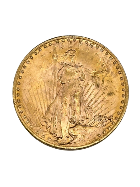 1924 Saint Gaudens Double Eagle Twenty Dollar Gold Coin