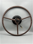 Early Art Deco Goodyear Ashtray Hand Crafted Clock in Early Vehicle Steering Wheel