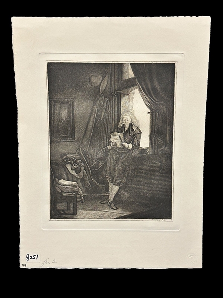 Rembrandt Etching "Jan Six" Faksimile State Printing Work Berlin